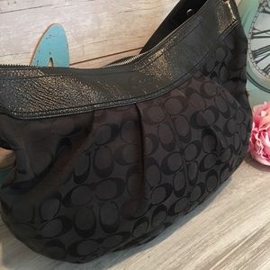 Pre-Loved Large Black Coach Hobo Bag